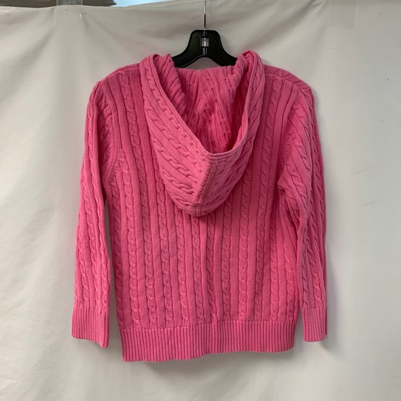 Lilly Pulitzer Pink Cable Knit 3/4 Sleeve Cardigan Size Large - Picture 3 of 5